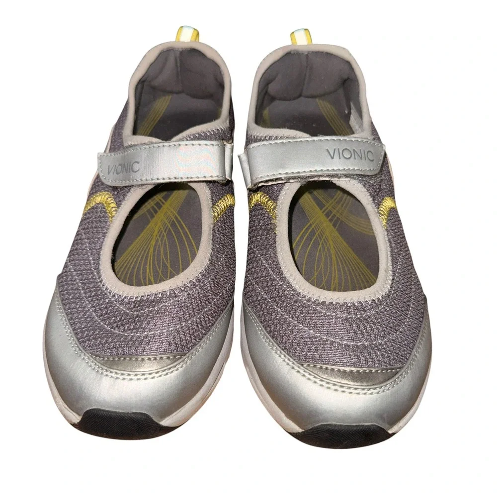 Vionic Sunset Mary Jane Womens 7 Pre-Owned Sneaker Grey Athletic Strap 334SUNSET